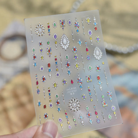 Color Gem Nail Stickers | Luxury Nail Art Decals - MS1048 variant image
