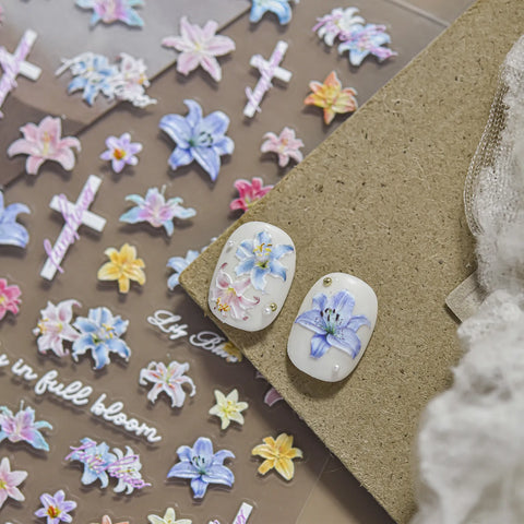 Colorful Flower Nail Stickers - nail art product image 1