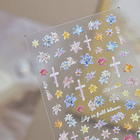Colorful Flower Nail Stickers - nail art product image 2