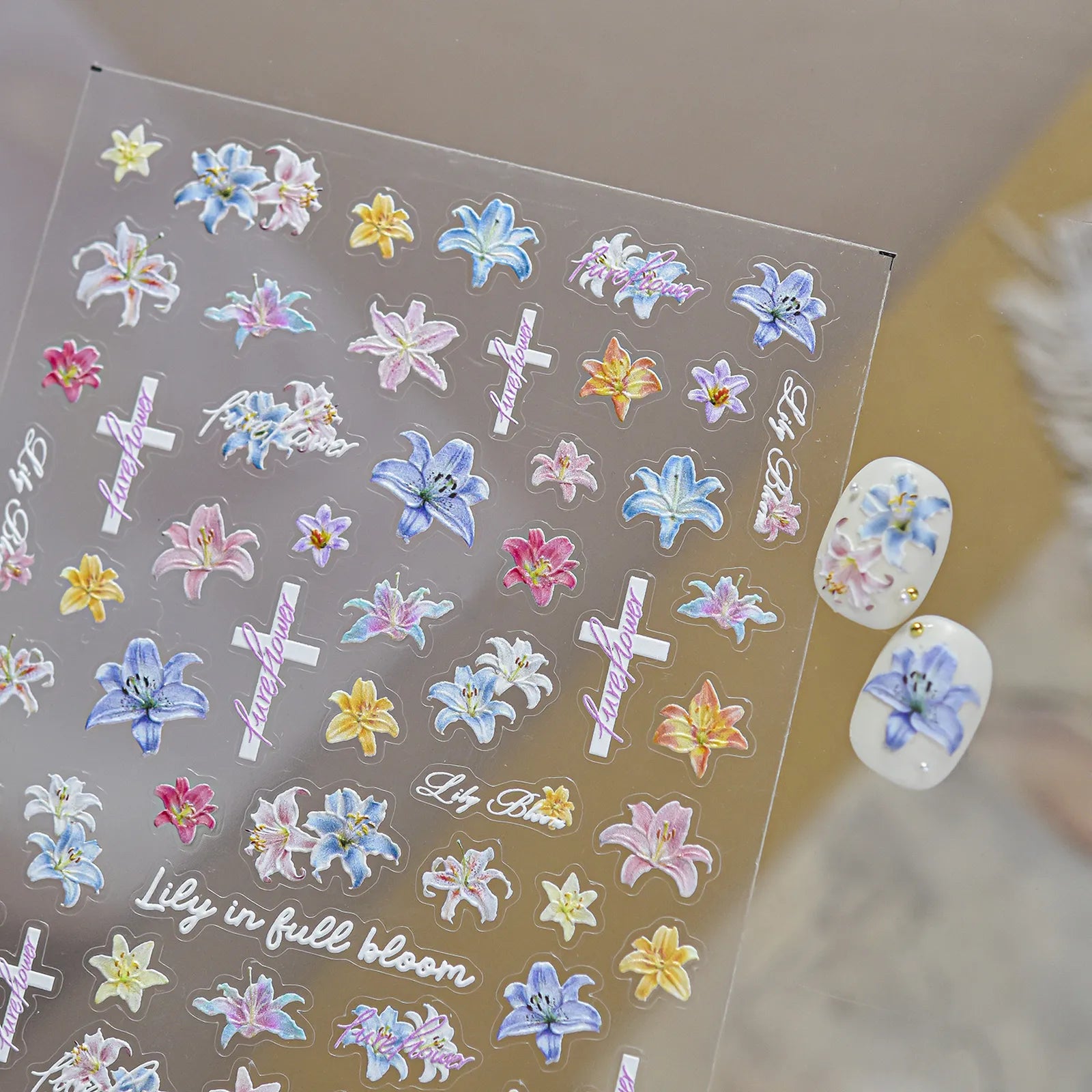 Colorful Flower Nail Stickers - nail art product image 3