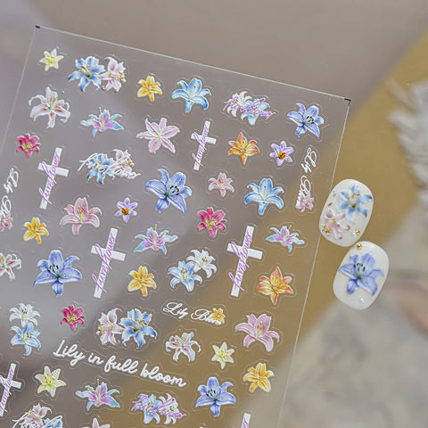 Colorful Flower Nail Stickers - nail art product image 3