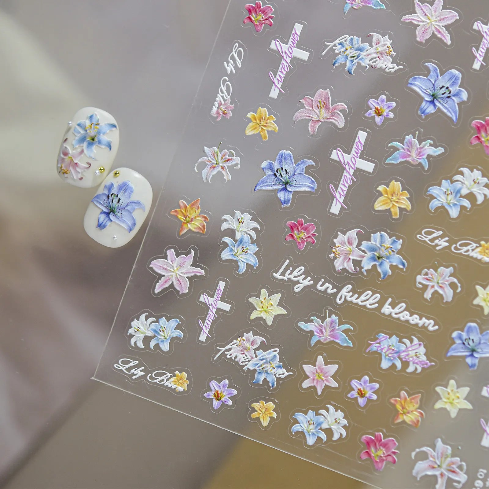 Colorful Flower Nail Stickers - nail art product image 4