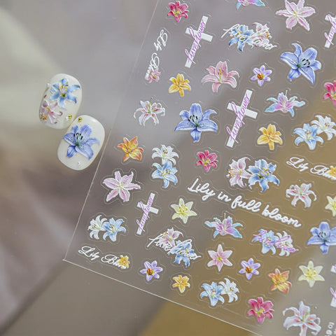 Colorful Flower Nail Stickers - nail art product image 4