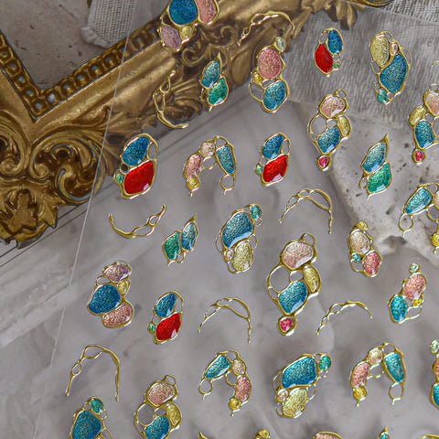 Colorful Gemstone Nail Stickers - nail art product image 3