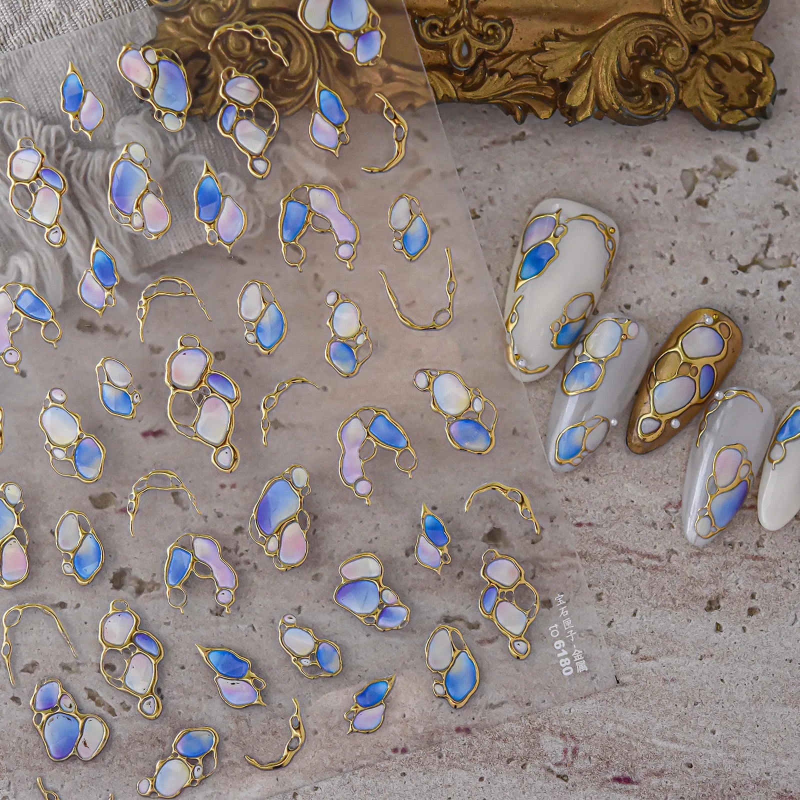 Colorful Gemstone Nail Stickers - nail art product image 4