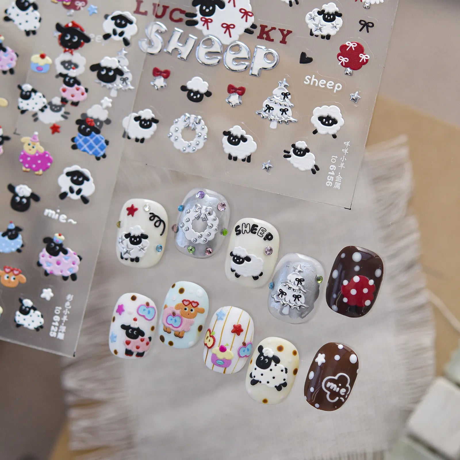 Colorful Sheep Nail Stickers - nail art product image 1