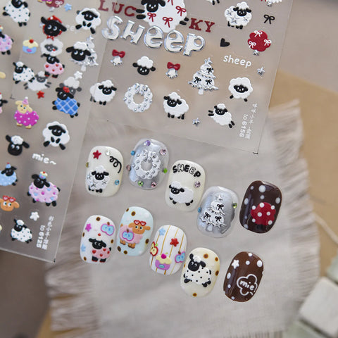 Colorful Sheep Nail Stickers - nail art product image 1