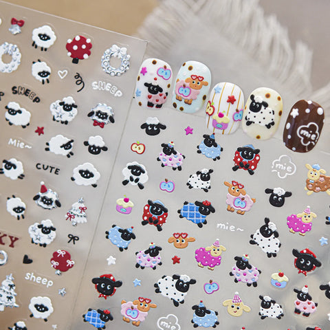 Colorful Sheep Nail Stickers - nail art product image 2