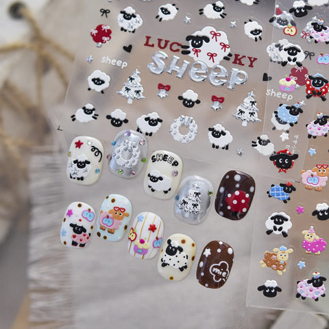 Colorful Sheep Nail Stickers - nail art product image 4