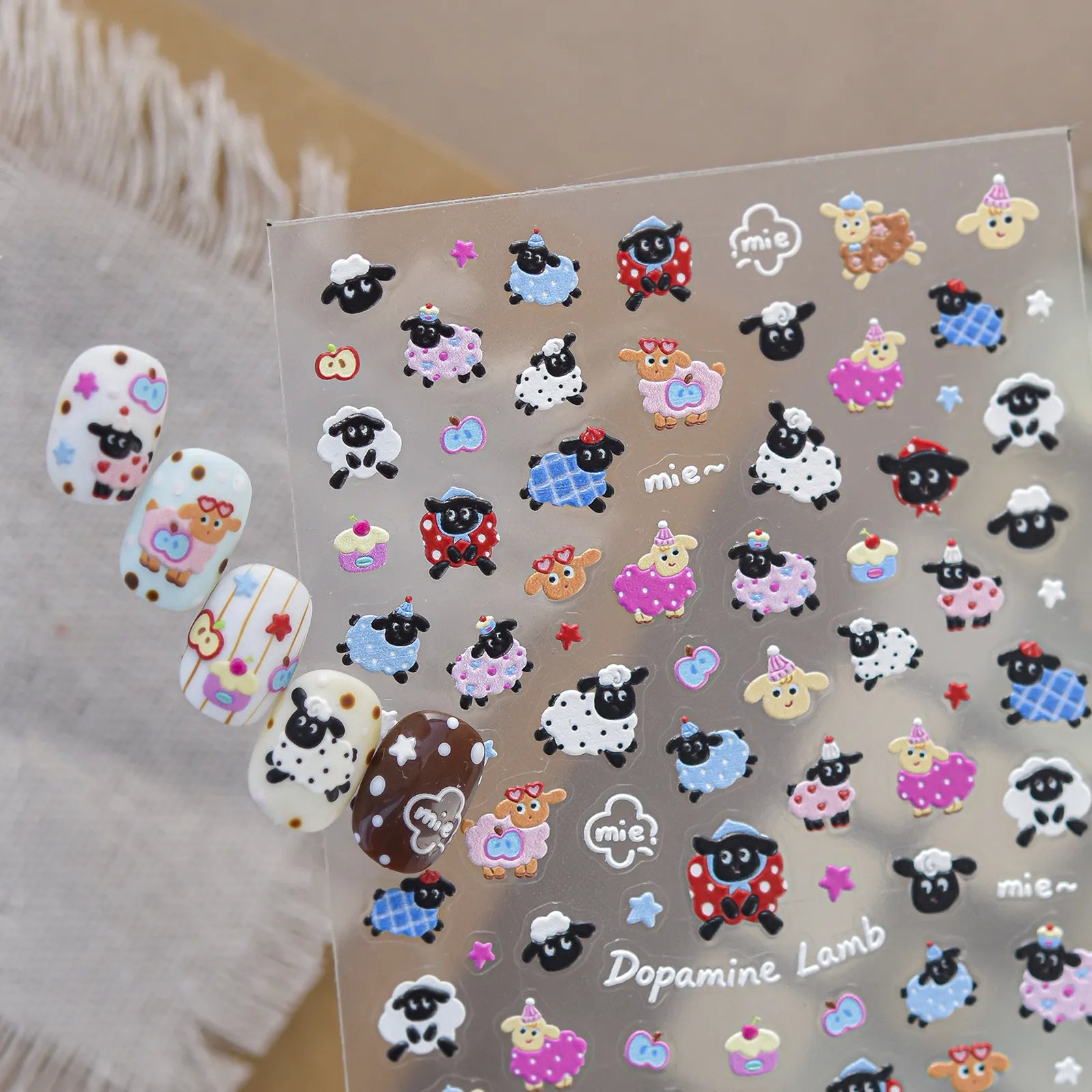 Colorful Sheep Nail Stickers - nail art product image 5