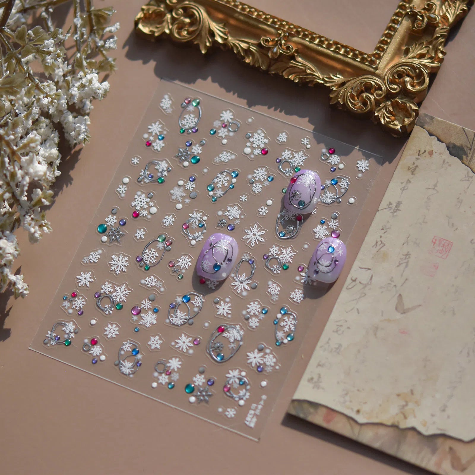 to5387-silver Colorful Snowflake Nail Stickers variant image - Tomoni Nail Art