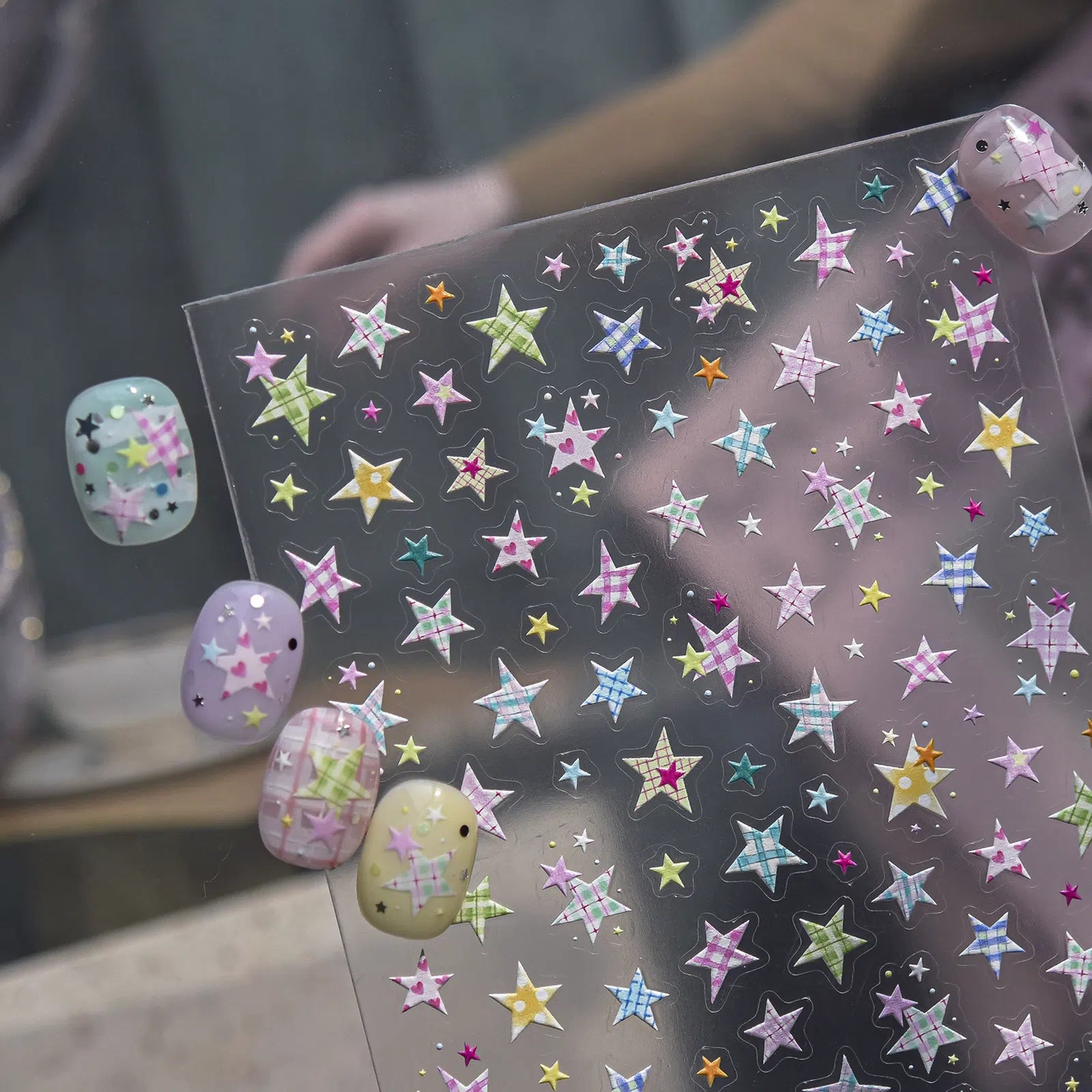 Colorful Star Nail Stickers | Dopamine Star Nail Art Decals - image 3