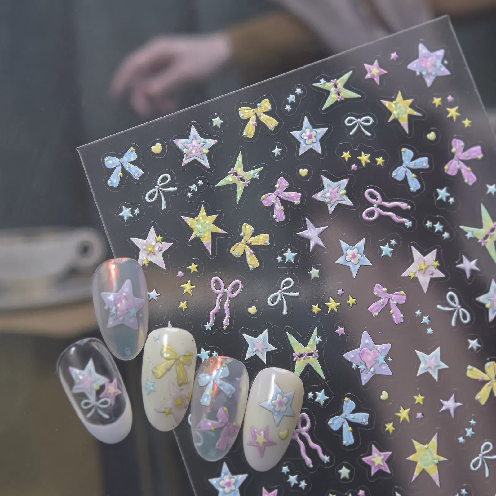Colorful Star Nail Stickers | Dopamine Star Nail Art Decals - image 5