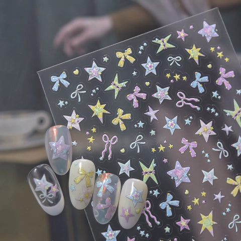 Colorful Star Nail Stickers | Dopamine Star Nail Art Decals - image 5