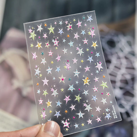 Colorful Star Nail Stickers | Dopamine Star Nail Art Decals - to5710 variant image