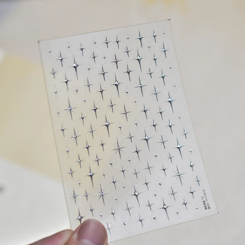 to5936-silver Colorful Star Nail Stickers variant image - Tomoni Nail Art