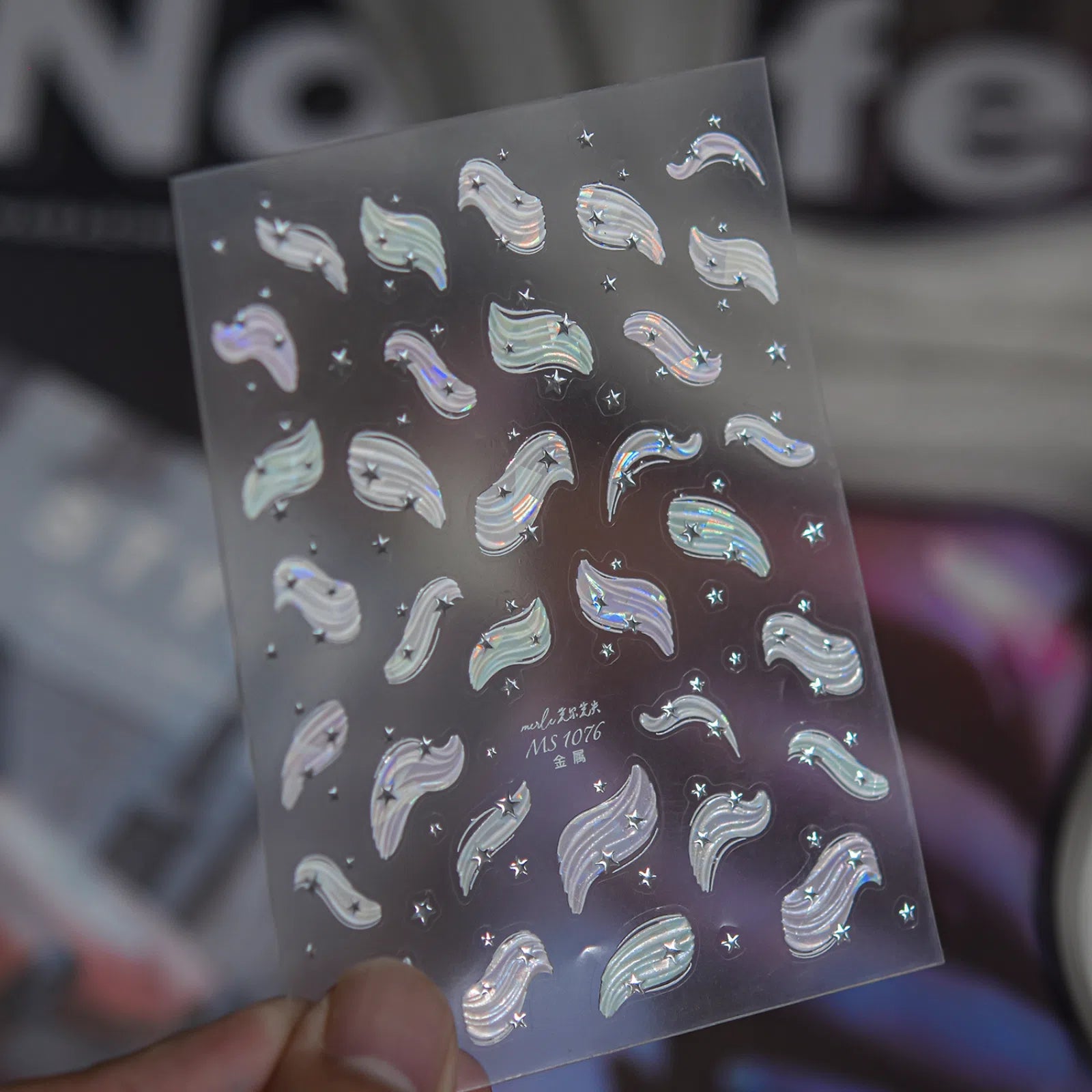 Cream Ribbon Nail Stickers | Coquette Nail Art Decals image