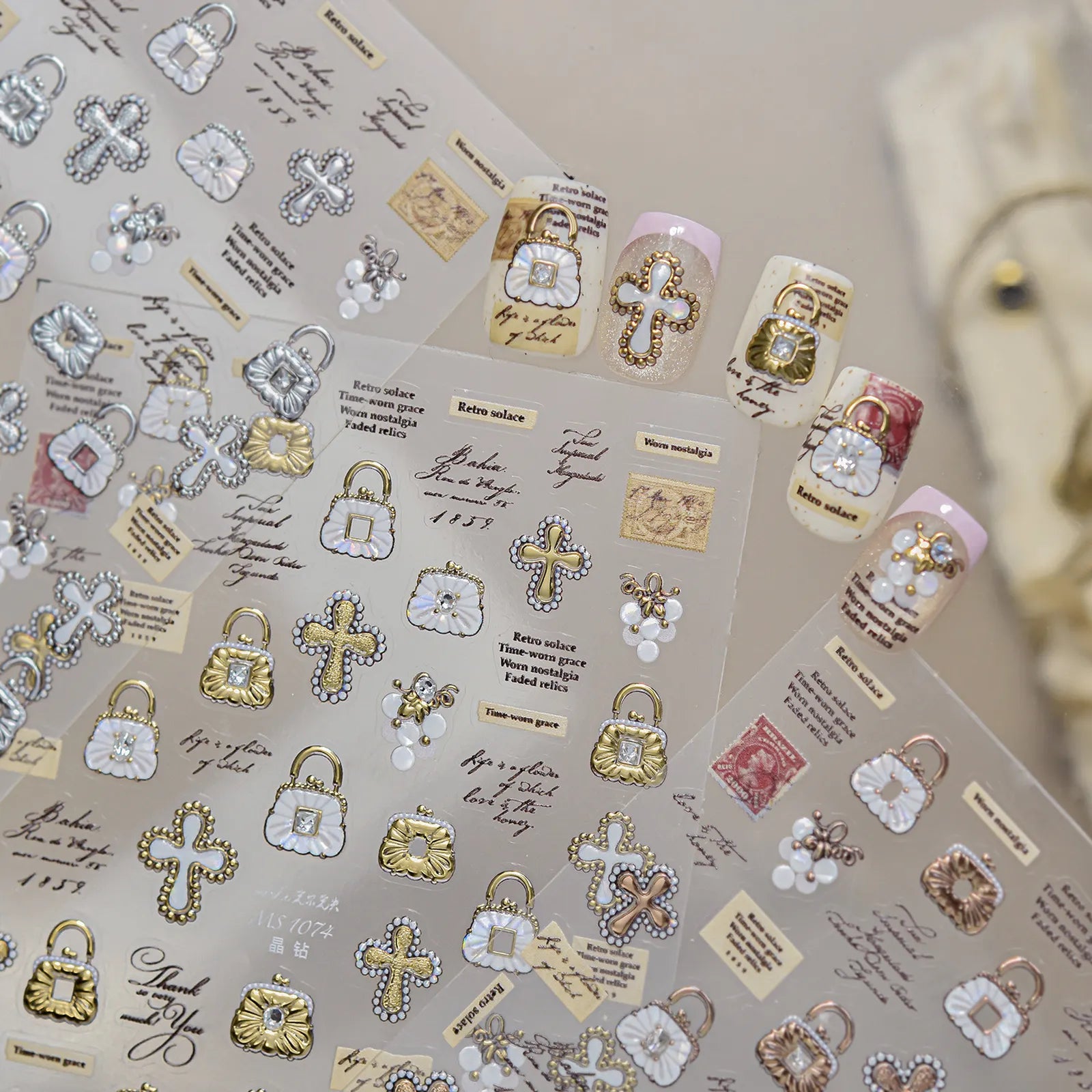 Cross Gem Nail Stickers - nail art product image 1