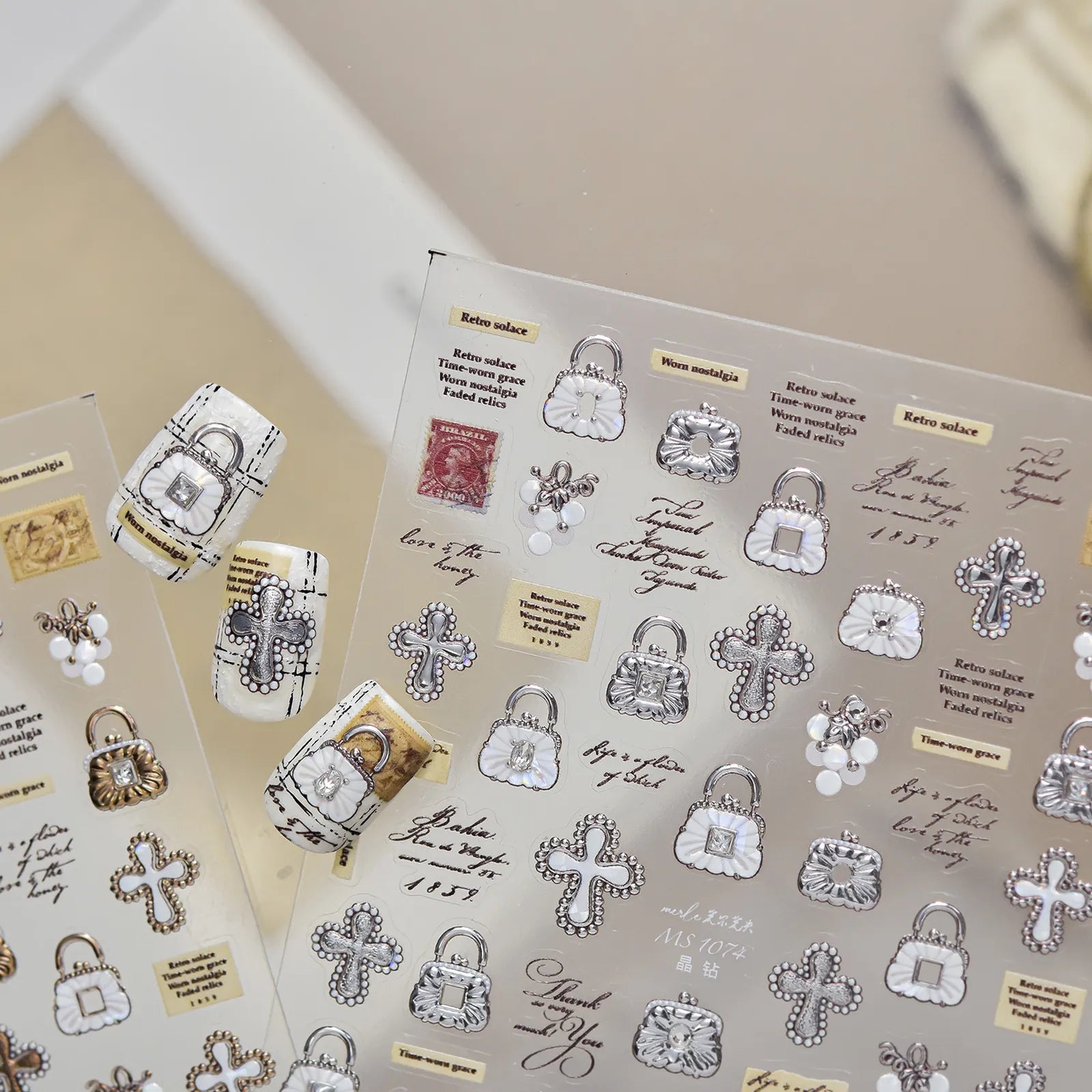 Cross Gem Nail Stickers - nail art product image 3