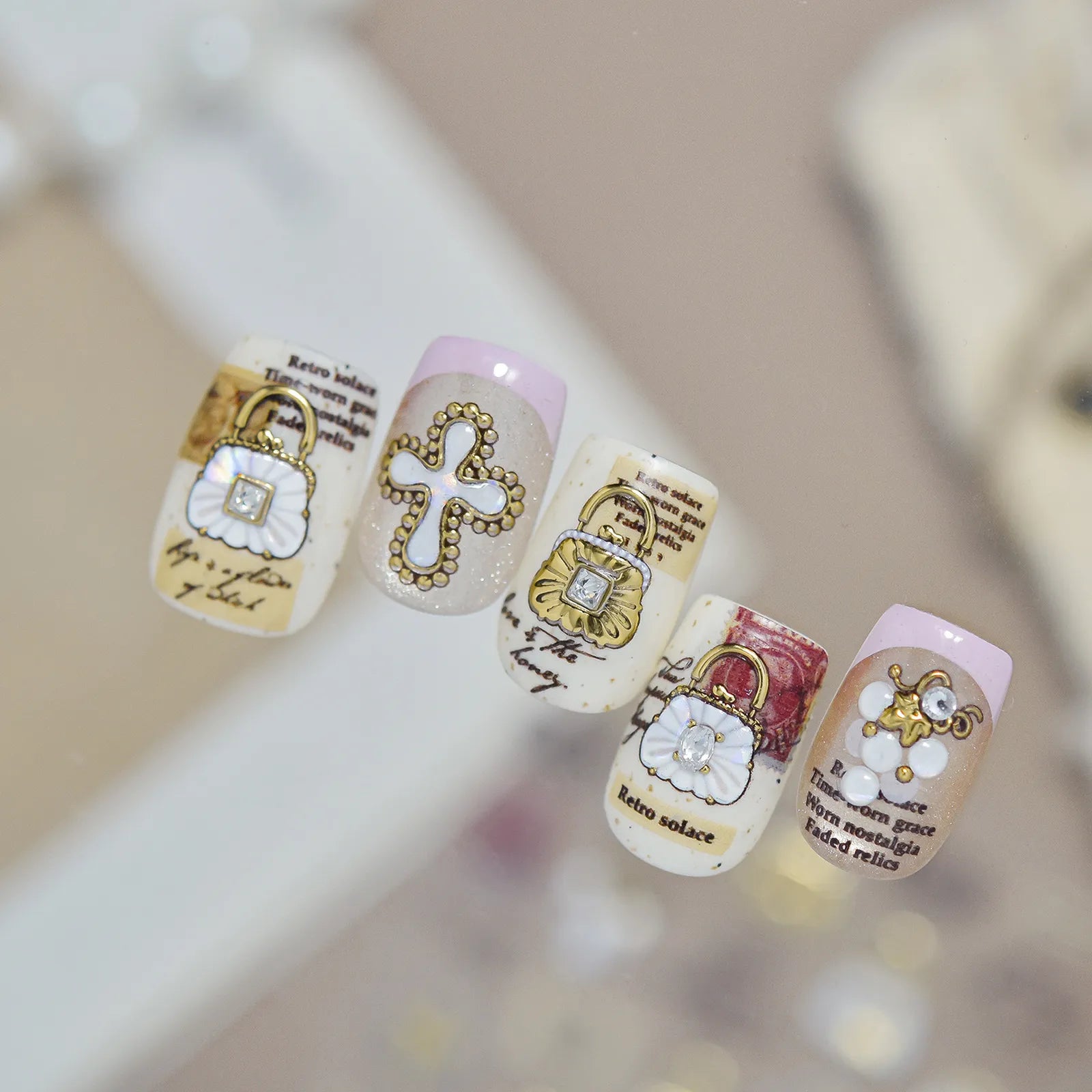 Cross Gem Nail Stickers - nail art product image 4