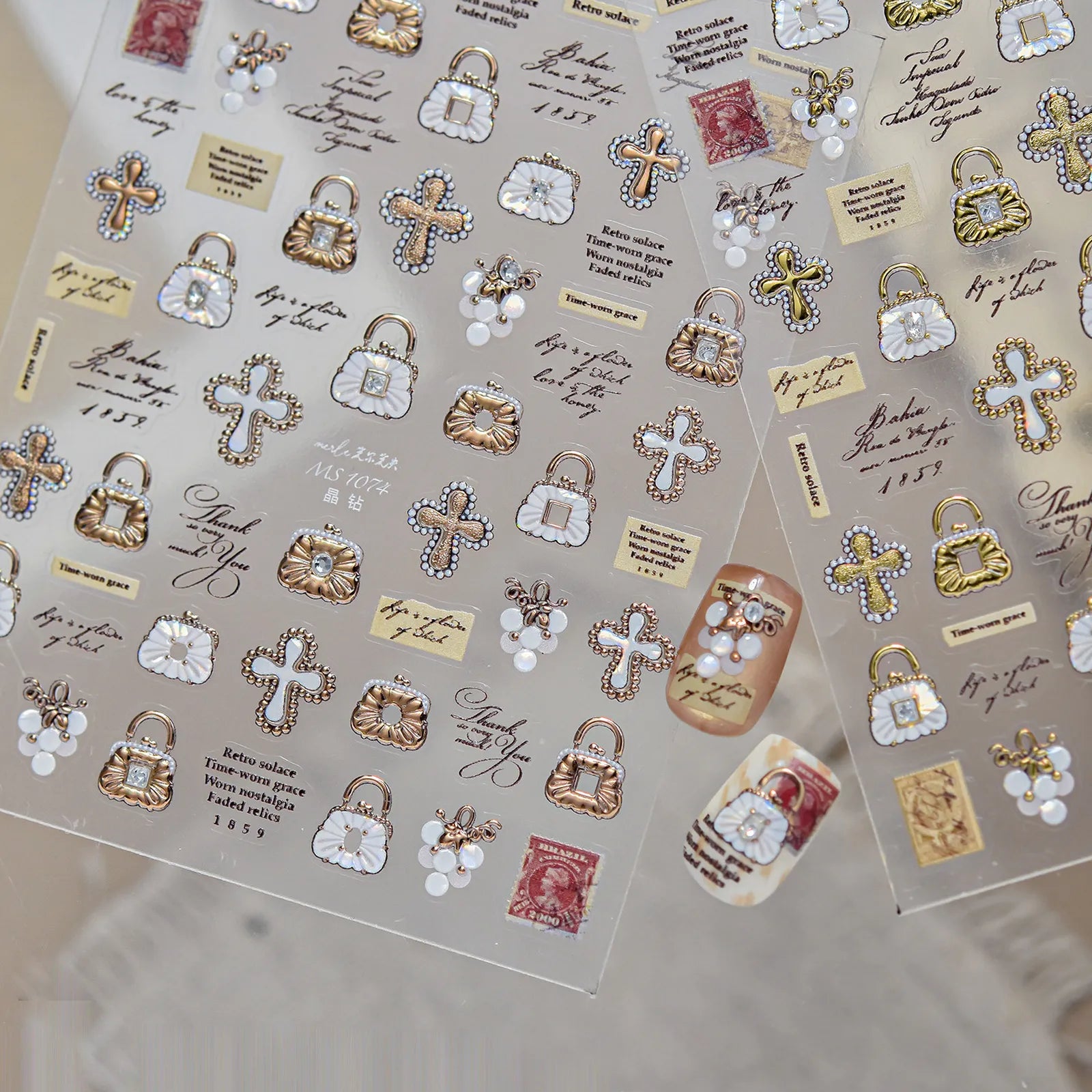 Cross Gem Nail Stickers - nail art product image 5