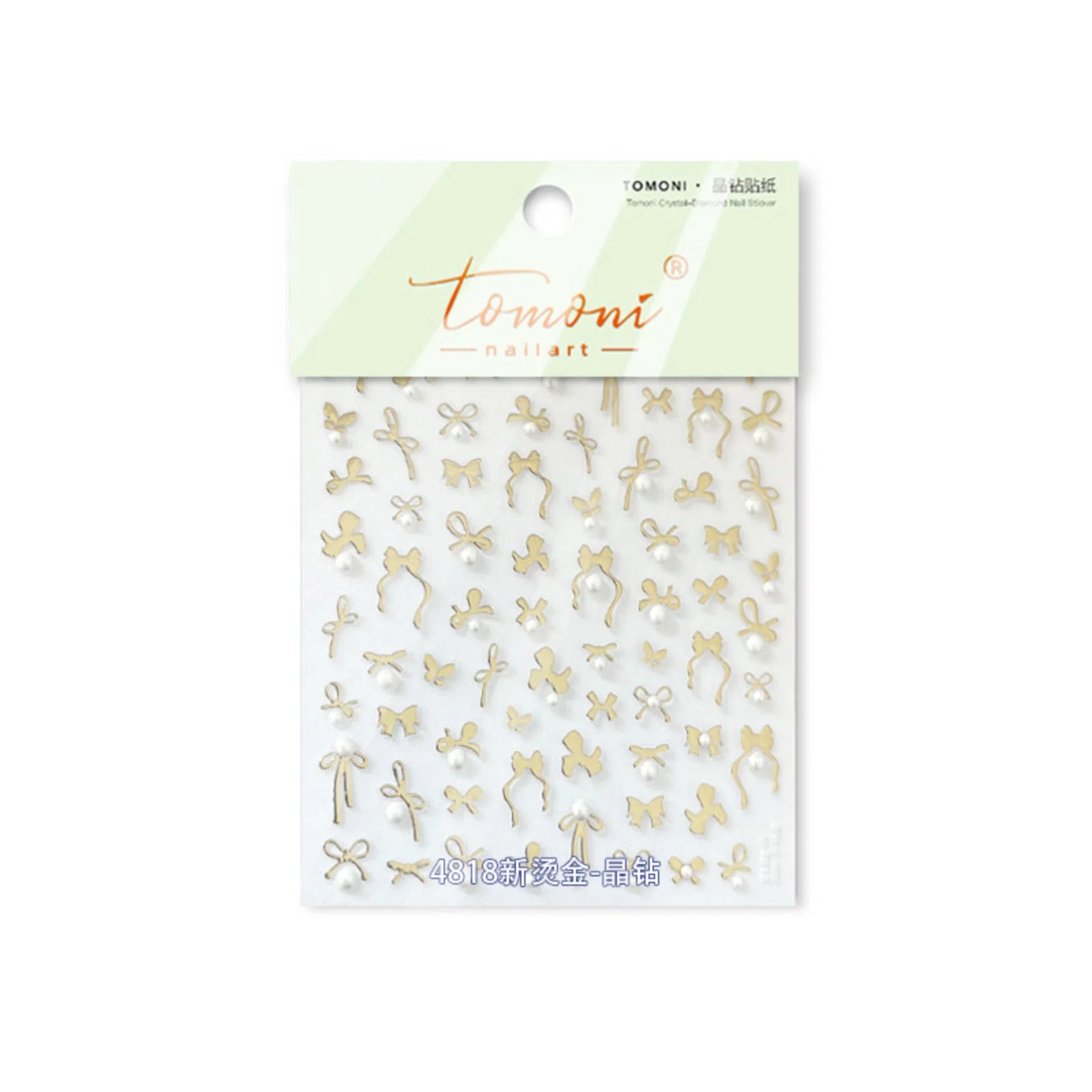 to4818-gold Crystal Bow Nail Stickers variant image - Tomoni Nail Art