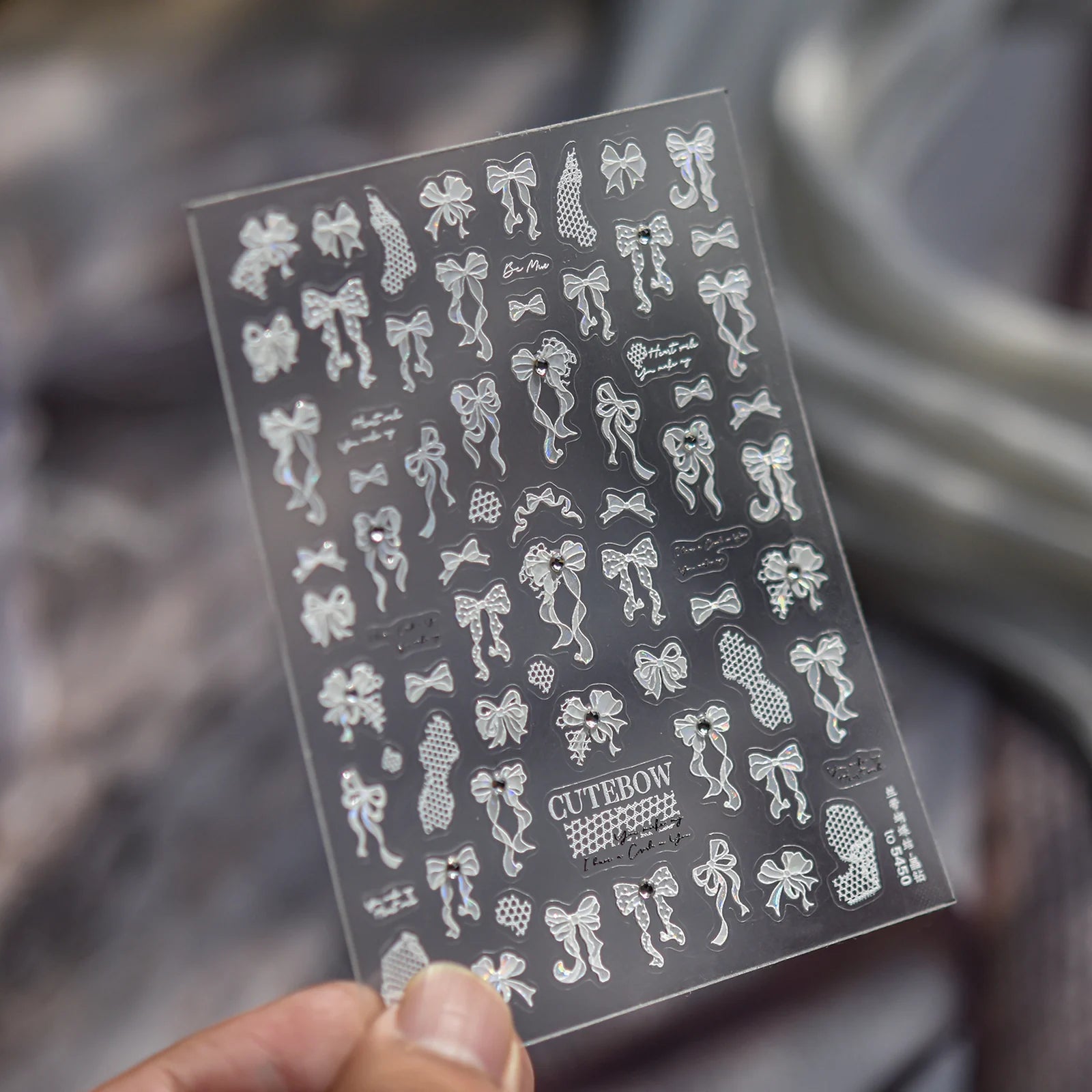 to5450 Crystal Bow Nail Stickers variant image - Tomoni Nail Art