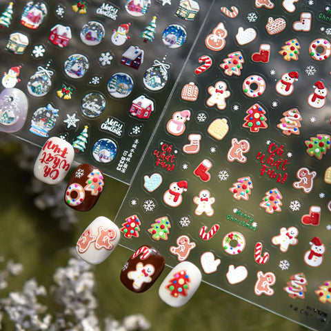 Crystal Floral Nail Stickers | Elegant Flower Nail Art Decals image