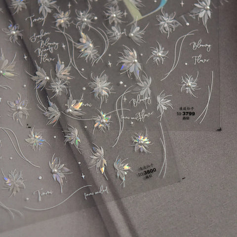 Crystal Lily Nail Stickers | Elegant Floral Nail Art Decals - image 1