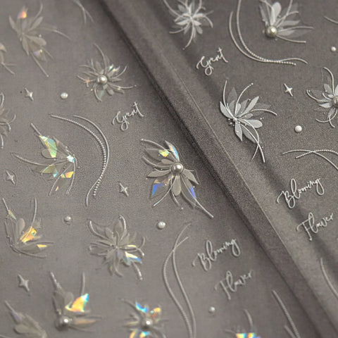 Crystal Lily Nail Stickers | Elegant Floral Nail Art Decals - image 4