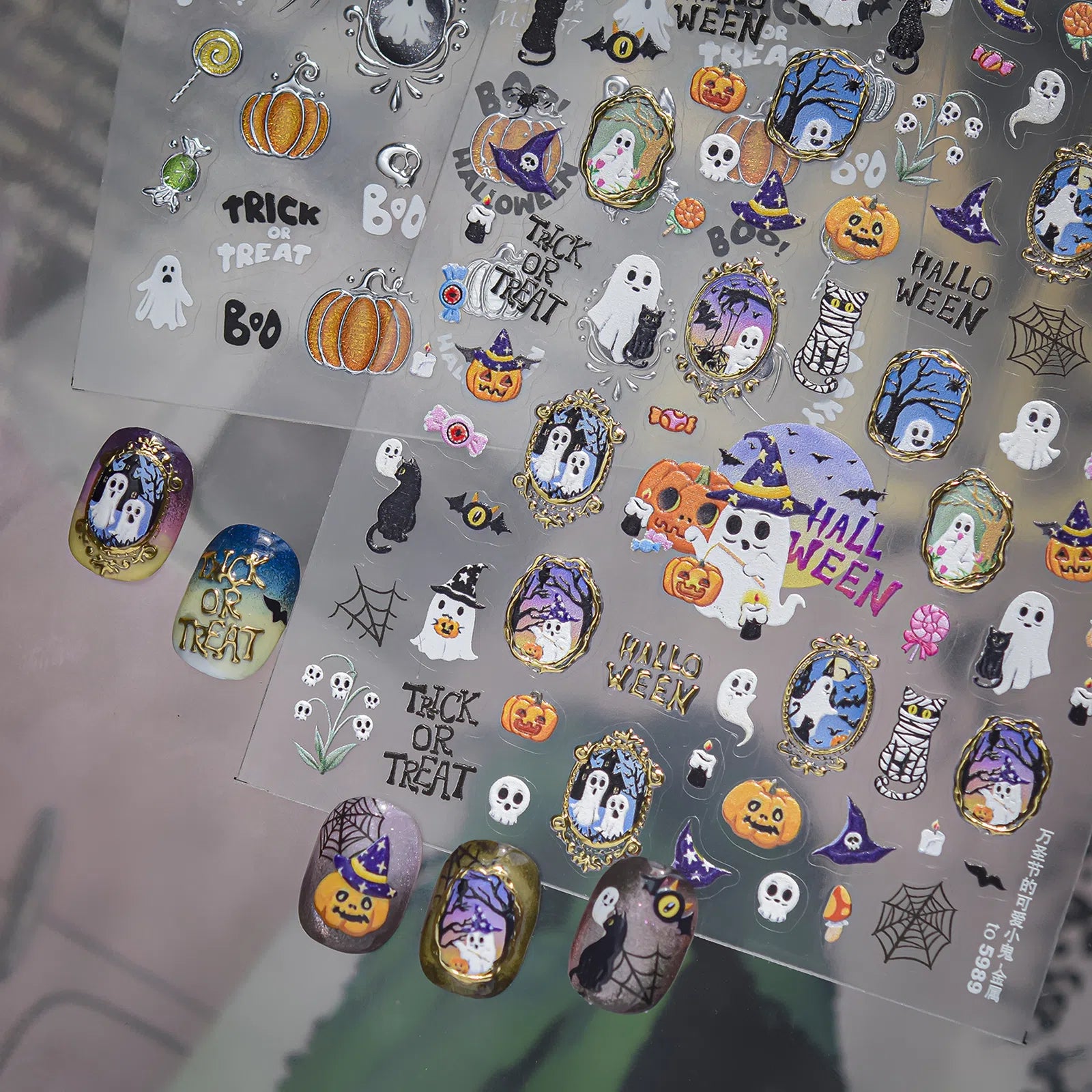 Cute Ghost Nail Stickers | Halloween Nail Art Decals - image 1