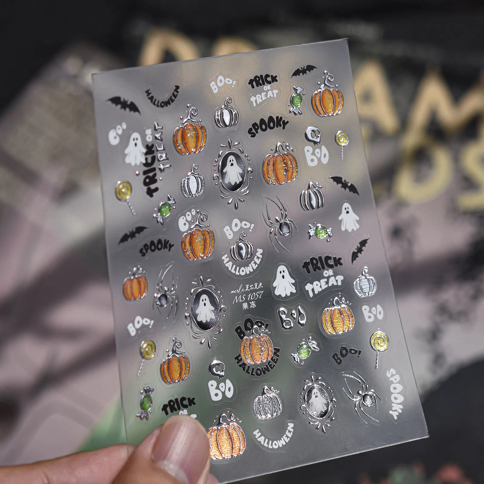 Cute Ghost Nail Stickers | Halloween Nail Art Decals - MS1057 variant image