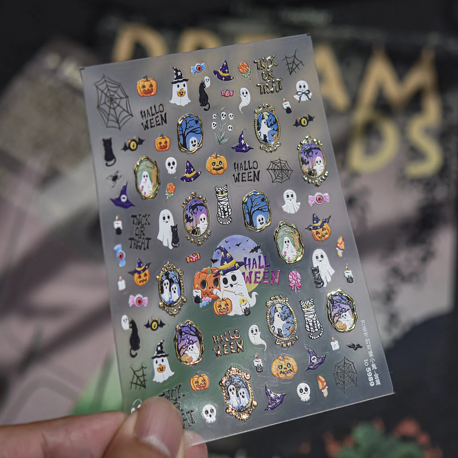 Cute Ghost Nail Stickers | Halloween Nail Art Decals - to5989 variant image