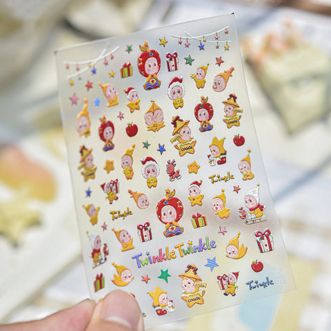 Cute Star Nail Stickers | Playful Kawaii Nail Art Decals - to6071 variant image