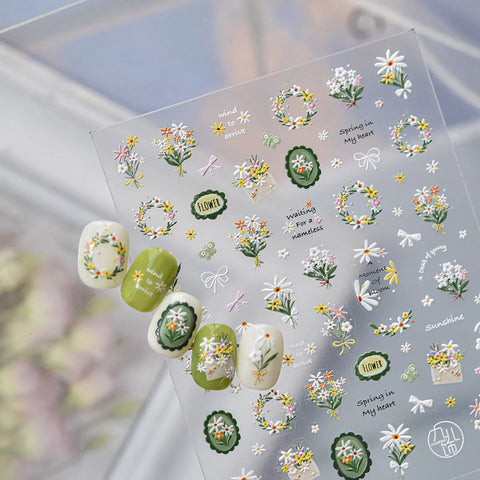 Daisy Flower Nail Stickers | Fresh Floral Nail Art Decals - image 2
