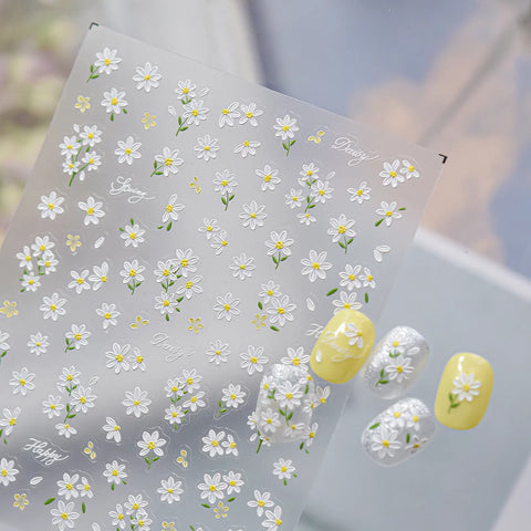 Daisy Flower Nail Stickers | Fresh Floral Nail Art Decals - image 3