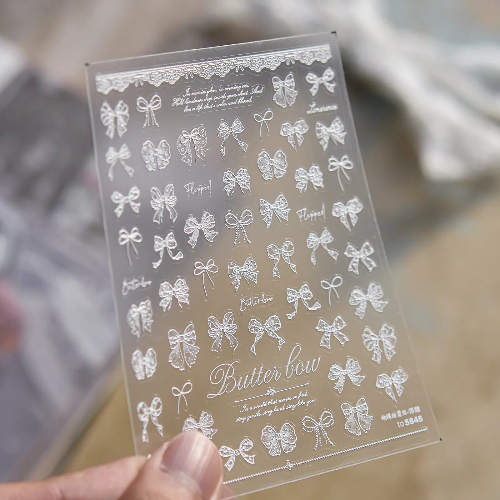to5845 Dark Ballet Lace Nail Stickers variant image - Tomoni Nail Art