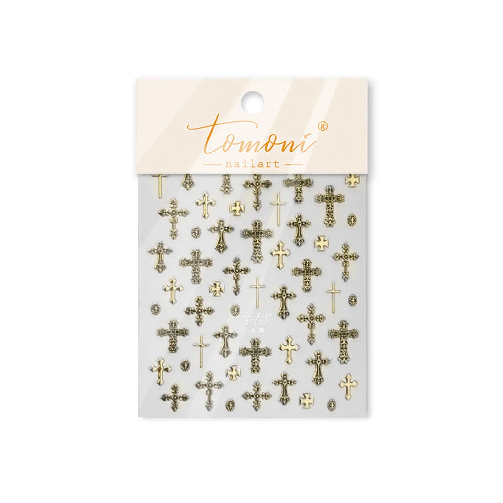 MS881 Dark Cross Nail Stickers variant image - Tomoni Nail Art