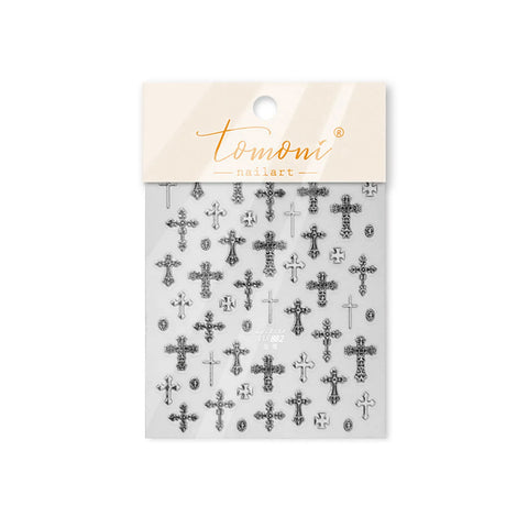 MS882 Dark Cross Nail Stickers variant image - Tomoni Nail Art