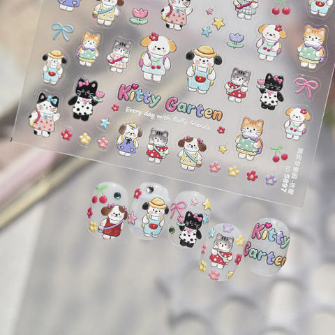 Dopamine Girl Nail Stickers | Kawaii Character Nail Art Decals - image 2