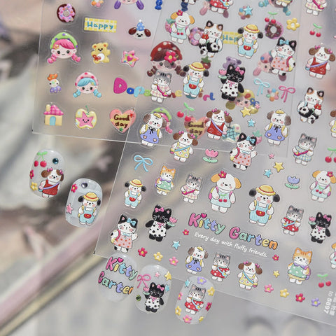 Dopamine Girl Nail Stickers | Kawaii Character Nail Art Decals - image 4