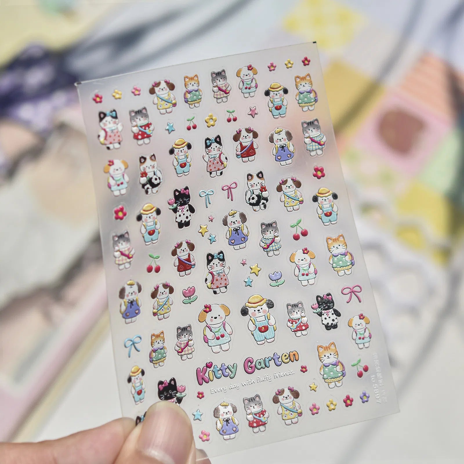 Dopamine Girl Nail Stickers | Kawaii Character Nail Art Decals - to5897 variant image