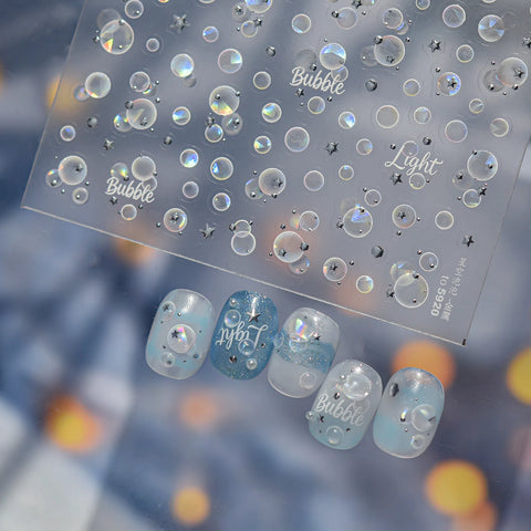 Dreamy Bubble Nail Stickers | Metallic Nail Art Decals - image 1
