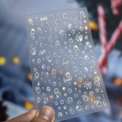 Dreamy Bubble Nail Stickers | Metallic Nail Art Decals - to5920 variant image