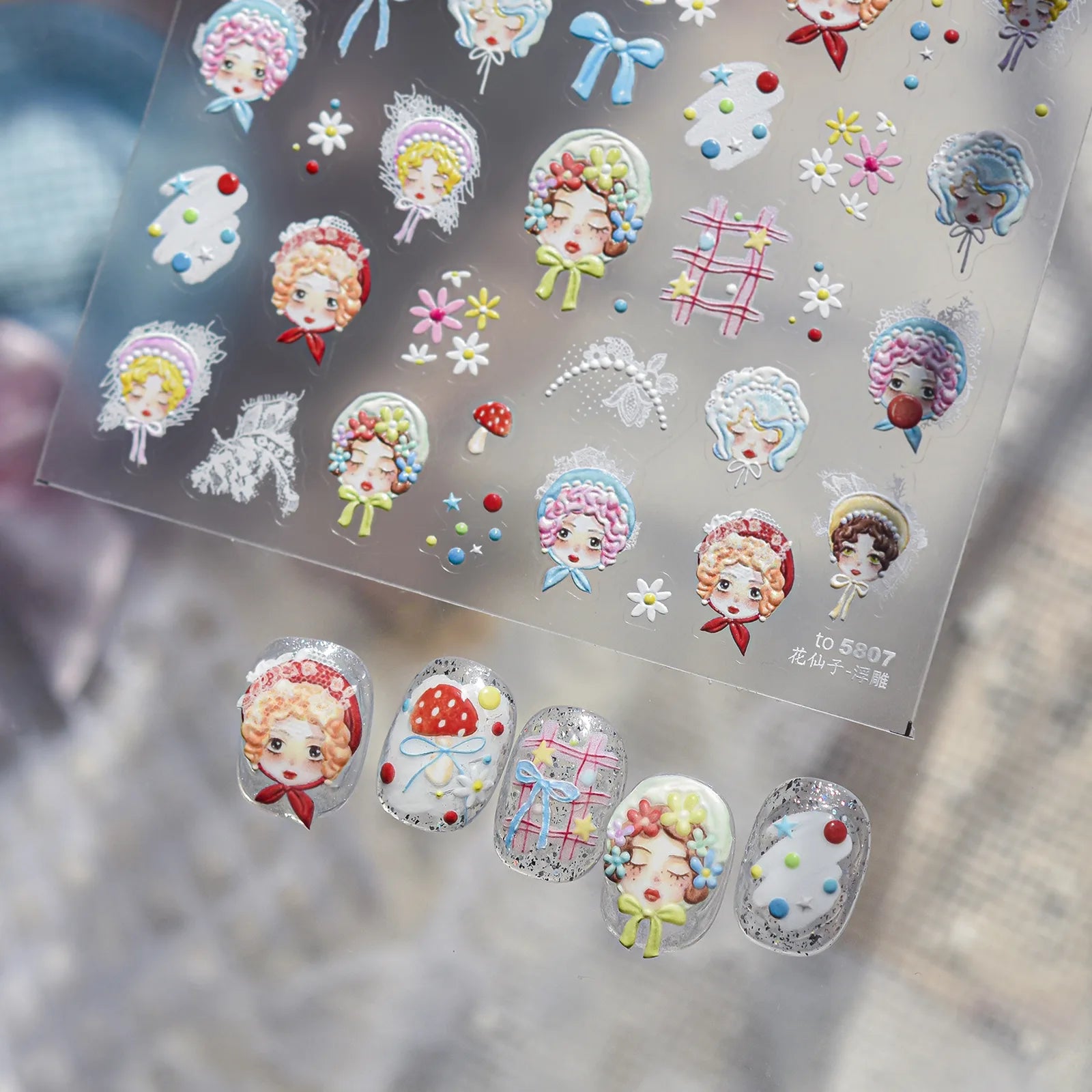 Fairy Mushroom Nail Stickers | Kawaii Fantasy Nail Art Decals - image 2
