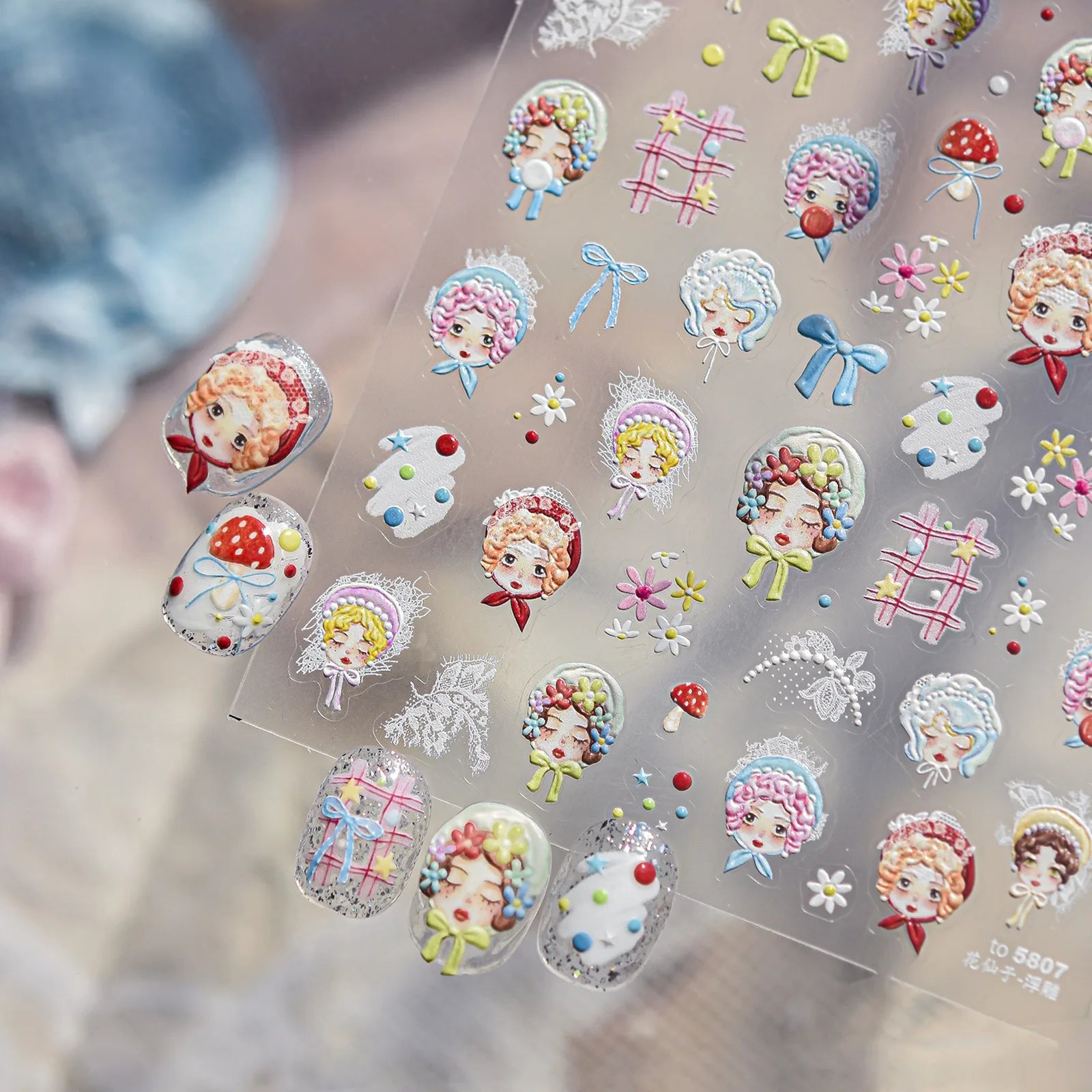 Fairy Mushroom Nail Stickers | Kawaii Fantasy Nail Art Decals - image 3