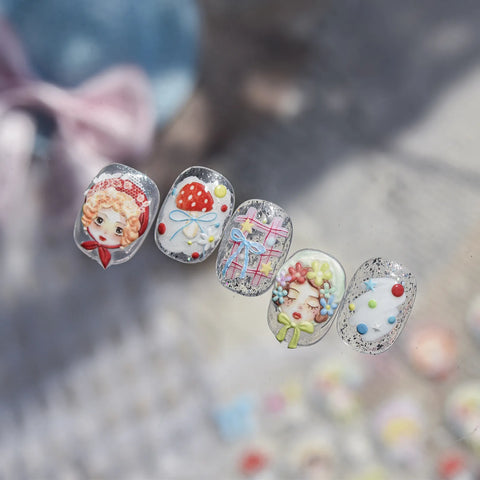 Fairy Mushroom Nail Stickers | Kawaii Fantasy Nail Art Decals - image 4
