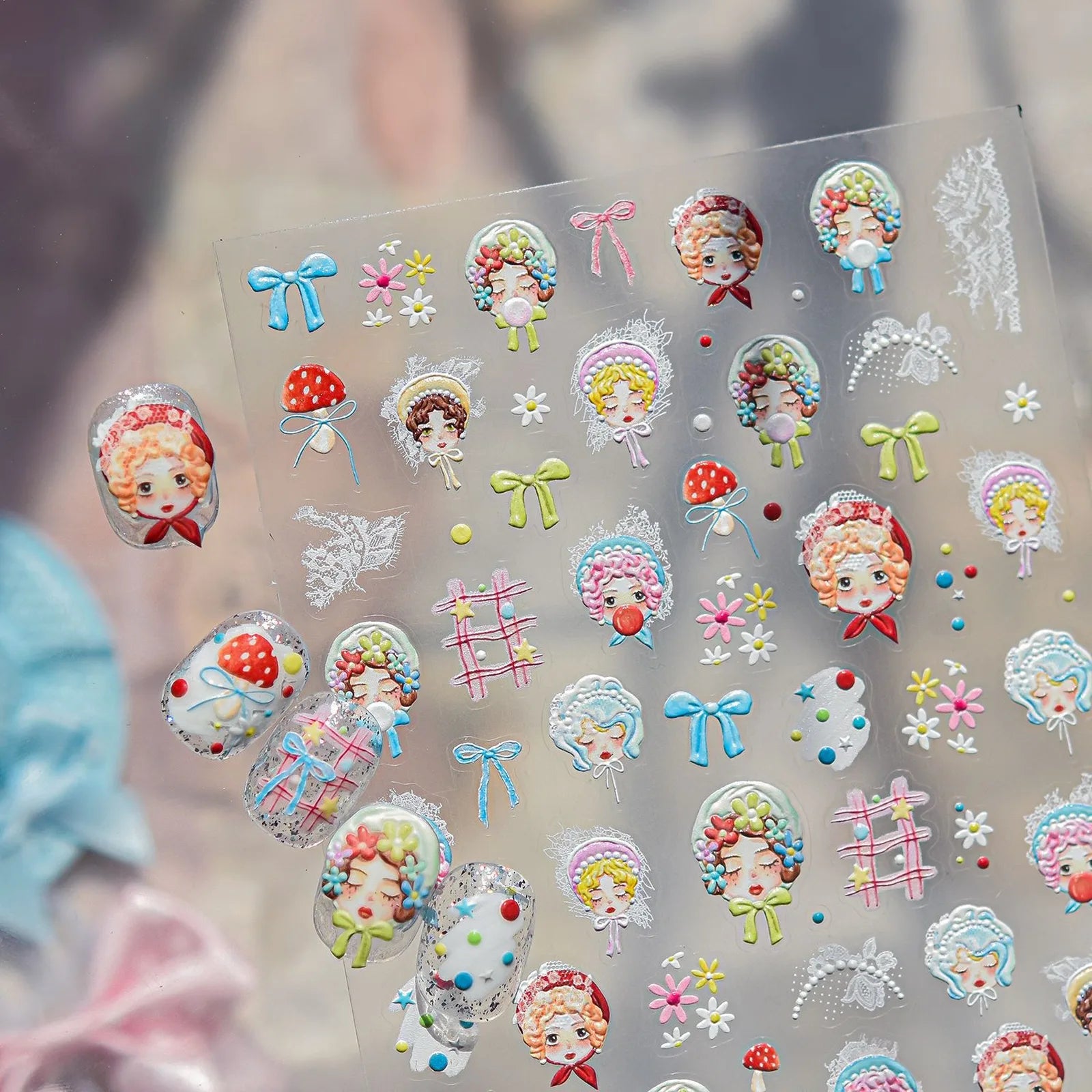 Fairy Mushroom Nail Stickers | Kawaii Fantasy Nail Art Decals - image 5