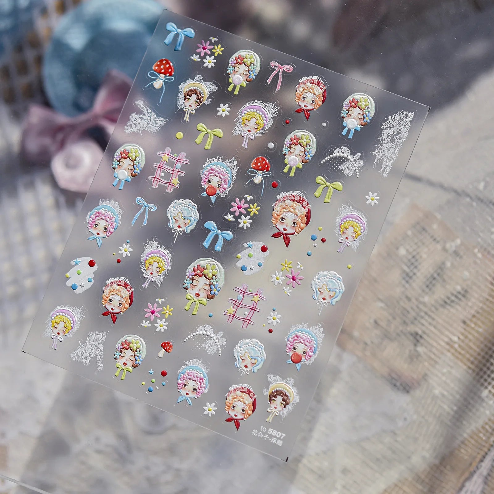 Fairy Mushroom Nail Stickers | Kawaii Fantasy Nail Art Decals - to5807 variant image