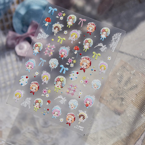 Fairy Mushroom Nail Stickers | Kawaii Fantasy Nail Art Decals - to5807 variant image